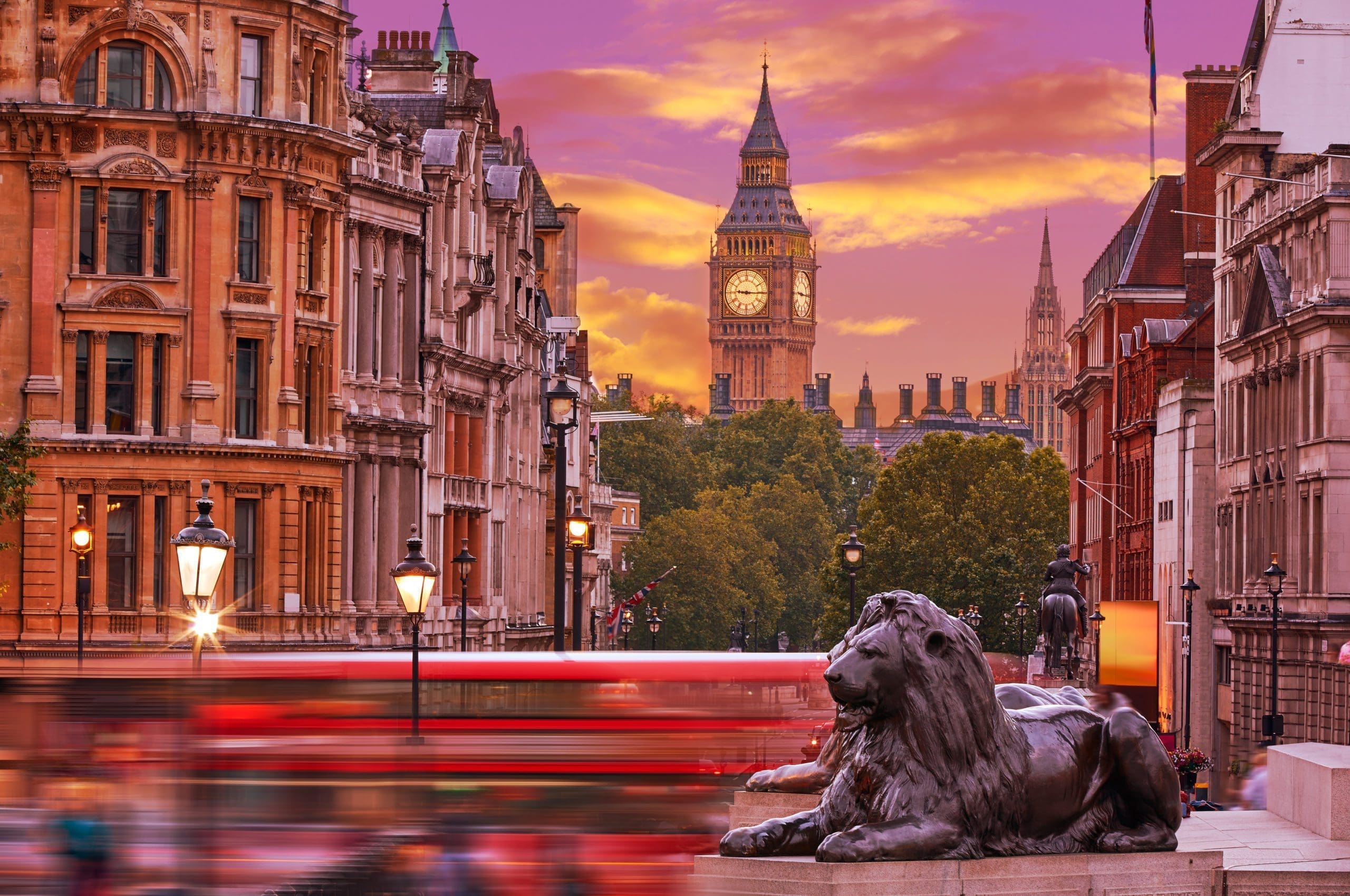 Trafalgar Square and Big Ben, London